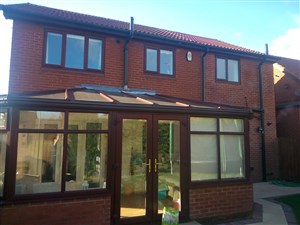 Over garage extension with 2 storey extension at back of house. Also