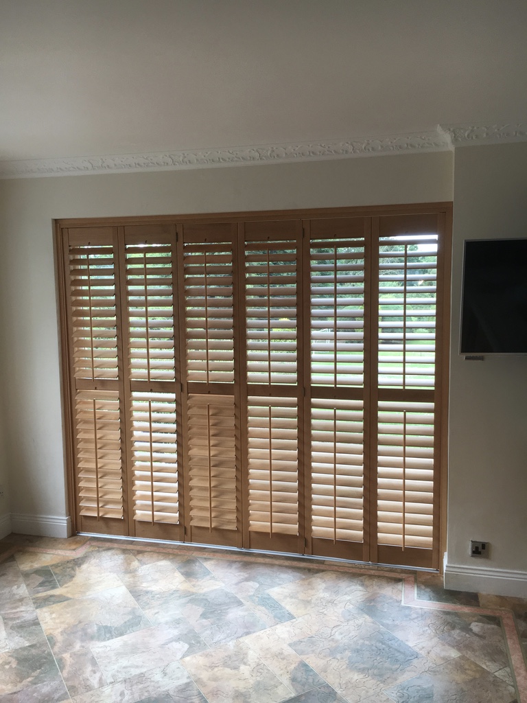 Golden Oak Plantation shutter UK Blinds And Shadings